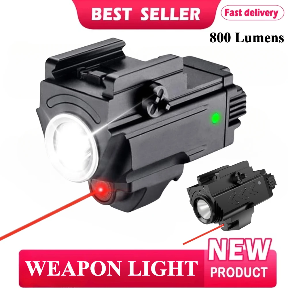 Powfull Flashlight Combo 800 Lumens Weapon Gun Light Rechargeable Tactical Pistol LED Torch for Glock Taurus Fits 20mm Rail