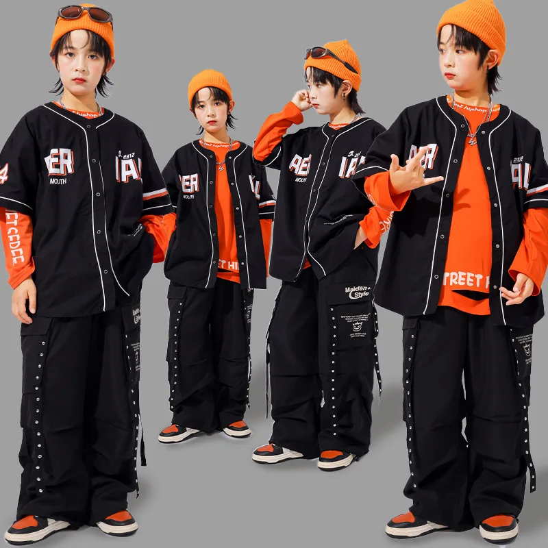

Child Hiphop Rapper Clothes Outfit Hip-hop Dance Street Wear Korean Boy y2k Streetwear Set Kids Hip Hop Performance Costume Suit