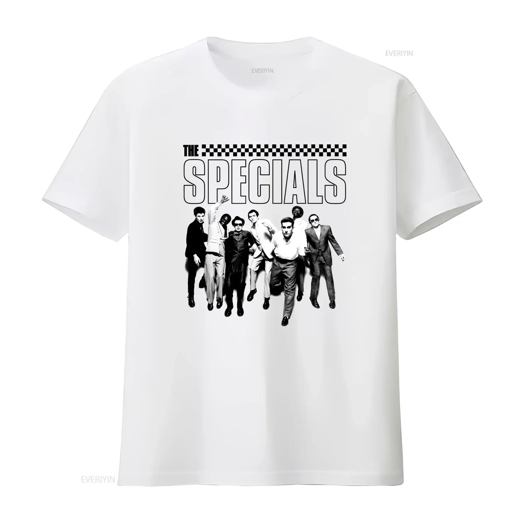 Men'S The Specials Ska Rock Reggae Two Tone Records Music T Shirt Vintage with Iconic Members Casual Round Neck All Season
