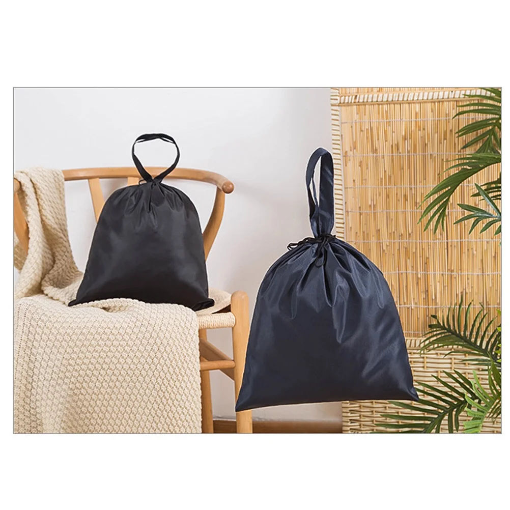 

2pcs Shopping Bag Large Capacity Polyester Drawstring Pouch Portable Storage Bag For Daily Use Outdoor Travel Reusable Tote