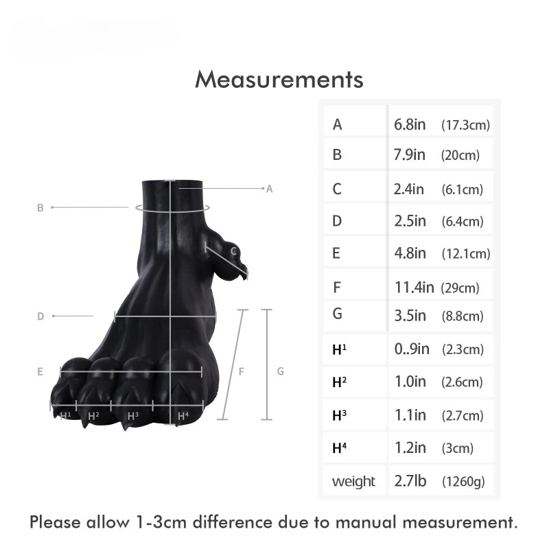 Silicone Beast Claw Black Monster Feet Pure Claw Suitable for Cosplay Large Event Performance Clothing