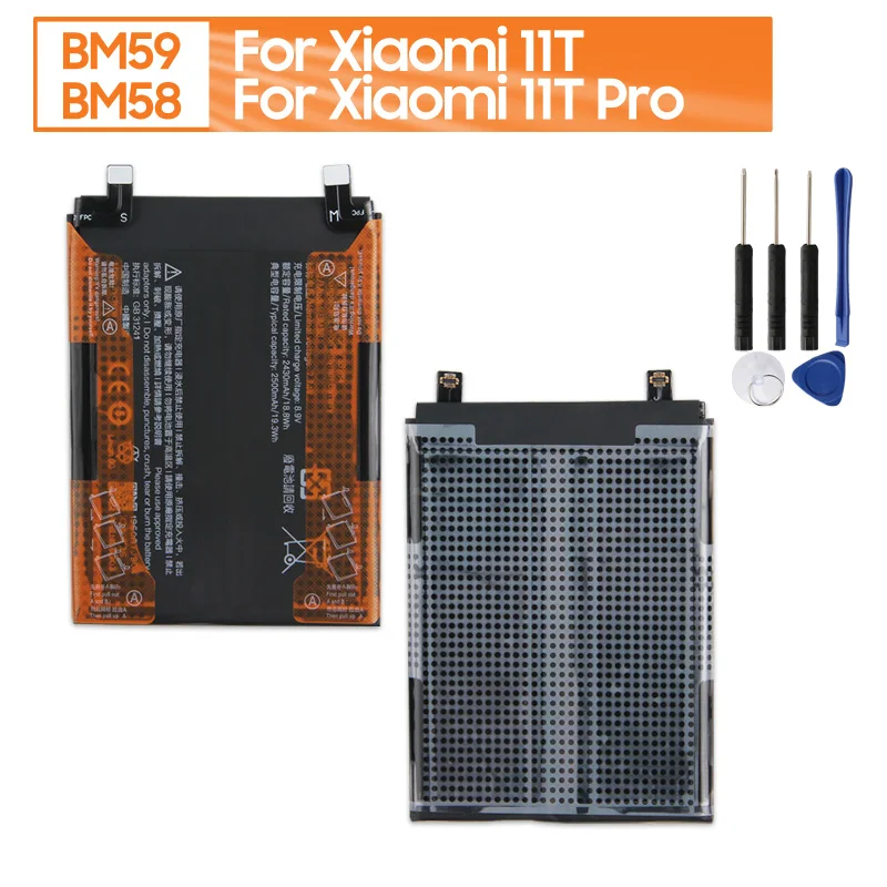 NEW Replacement Battery BM59 For Xiaomi 11T 5000mAh BM58 For Xiaomi 11T Pro 5000mAh Free Tools