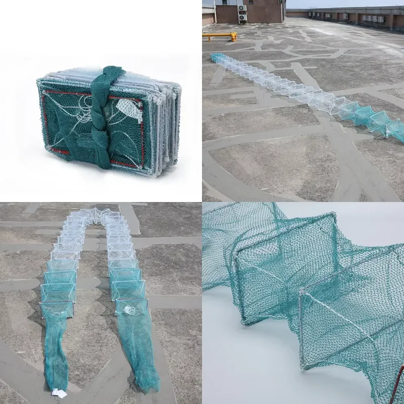 for 21Cm * 32cm * 27 frames Hot selling long commercial fishing pe net aquaculture trap lobster crab fish basin trap