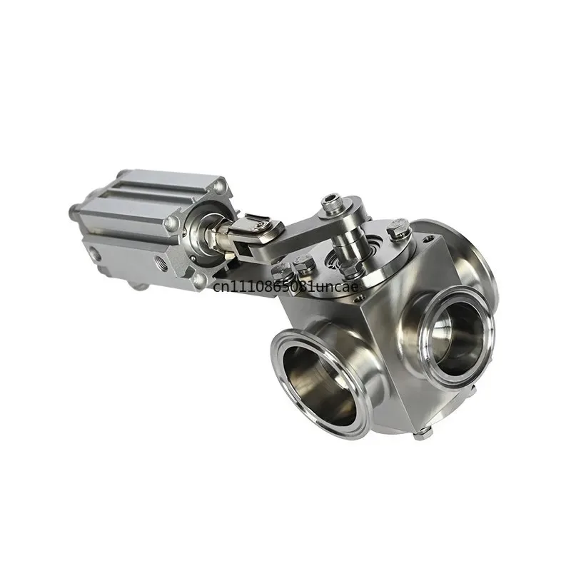 Pneumatic 3-Way Rotary Valve for Filling Machine, Hygienic Food Grade Fluid Pipeline Valve Accessories