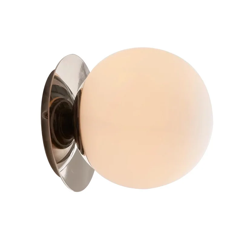 

Stainless steel wall lamp round glass lamp