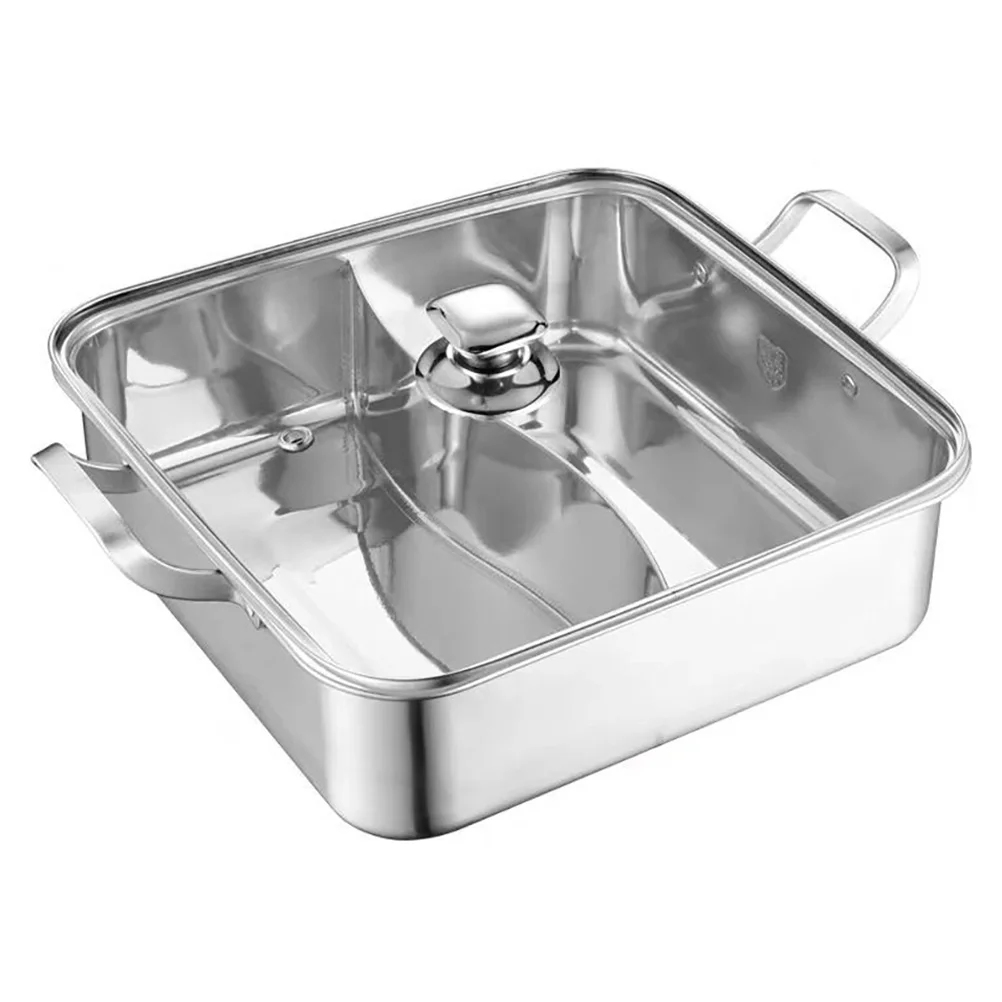 

Divided Stainless Steel Double-Flavor Hot Pot Thickened Multi-Function Soup Cooker Family Use Hot Pot Induction Cooker
