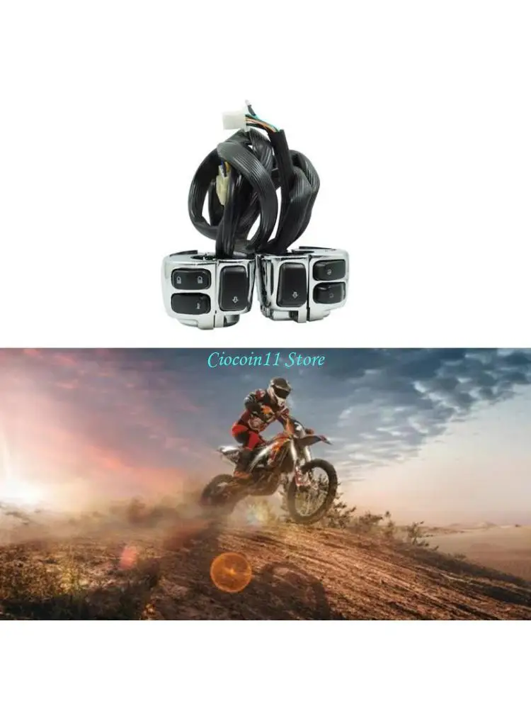 Y1UB Upgraded Motorcycles Handlebar Switch 25 mm Hand Control Switch for Horn Turn Ignition Control High Low Beam