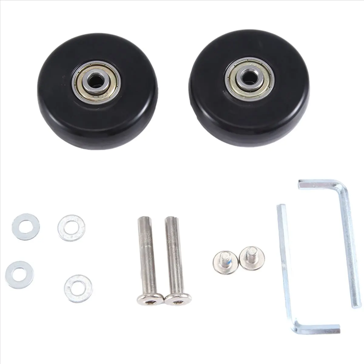 ABQR 45x18 مللي متر مجموعة من 2 عجلات بديلة لحقيبة الأمتعة ، عجلات دوارة من البولي يوريثان محامل من الفولاذ الكربوني أطقم إصلاح