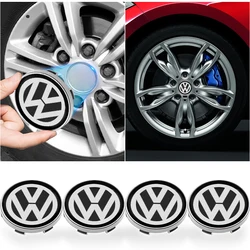 56/60mm Car Wheel Center Hub Caps Protector Cover Car Accessories For Volkswagen Golf-7 4 5 6 CC T-ROC Sharan Passat B5 6 7