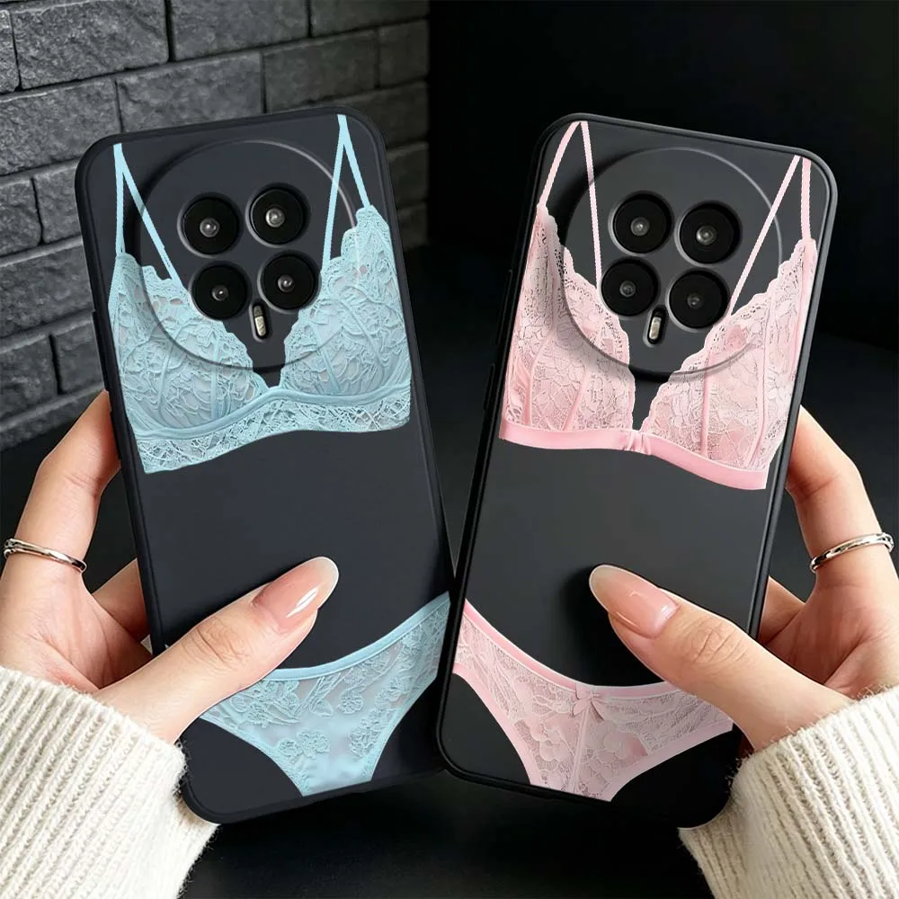 Luxury Lace Lingerie Phone Case For Honor 600 500 400 300 200 100 90 80 70 SE Smart Lite Pro Ultra GT 5G Black Cover