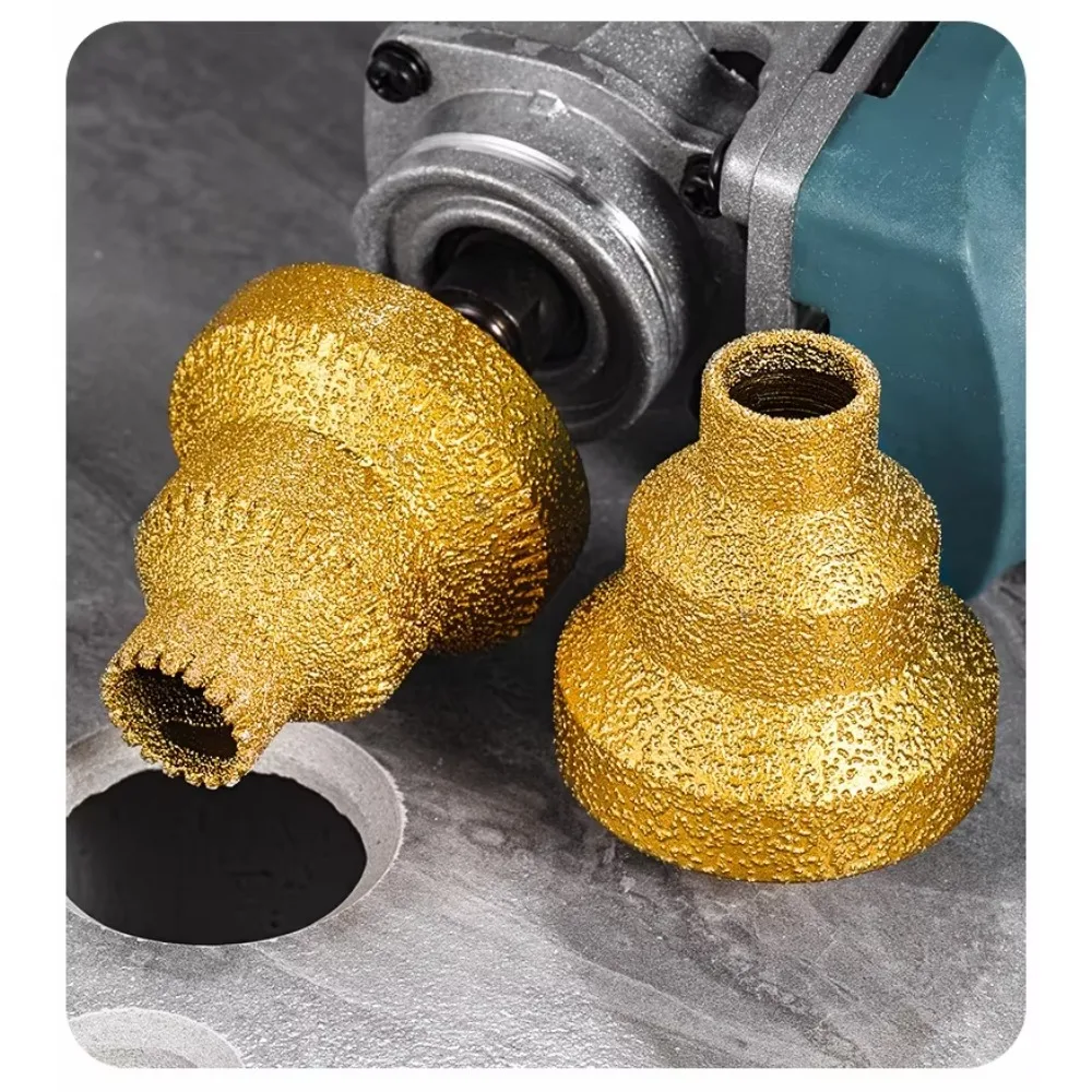 Brazed Pagoda Drill Bit M10 Diamond Chamfer Router Tower Drill Tile Stone Rock Plate Drill Reaming Integrated Bit Diamond Tools