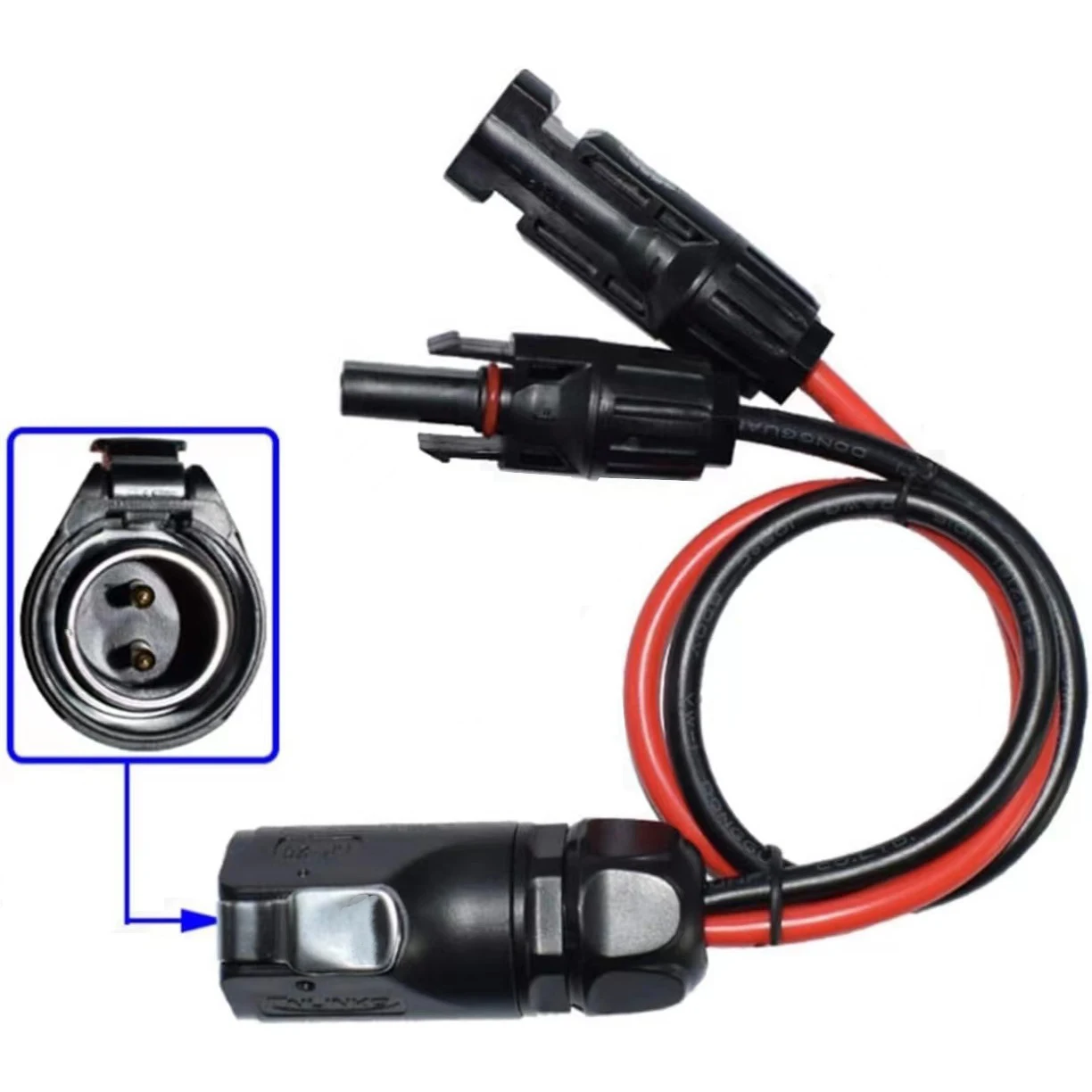 2Pin SAE Female to MC Plug Industrial Circular Extension Cable, Cross-spec Conversion Accessories for Portable Solar Suitcase Pa