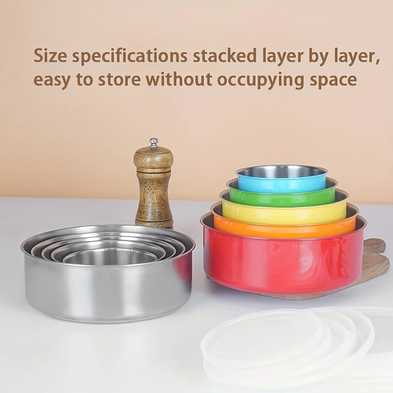 5pcs Storage Containers, Multipurpose Stainless Steel Reusable Food Storage Containers With Lids, Leak Proof And Durable Food Se