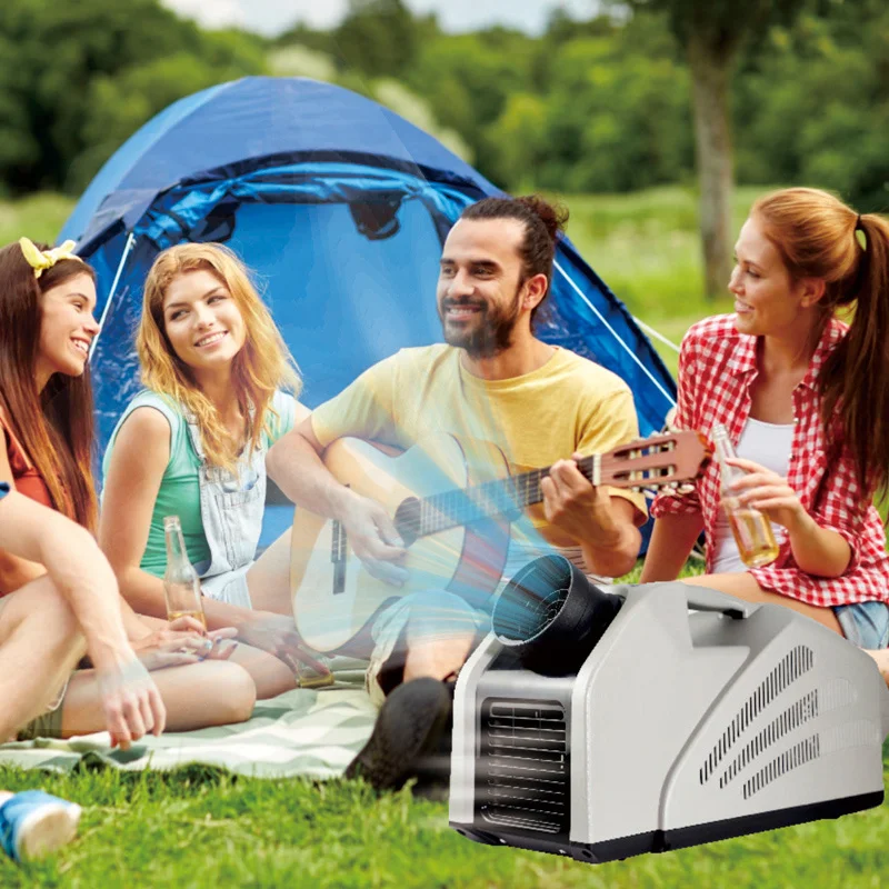 휴대용 에어컨, 저전력 소비, 24VDC AC100V-240V60HZ, 밴 라이프, 캠핑 텐트, 야외 실내용, 2599BTU, 240W