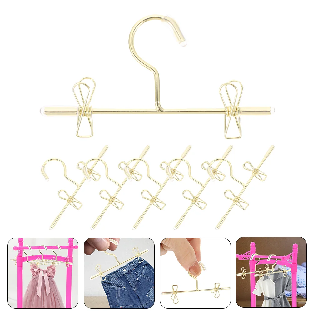 

6 Pcs Mini Hanger Hangers Ornaments Clothing Rack Small Clothes Decorate Iron Baby