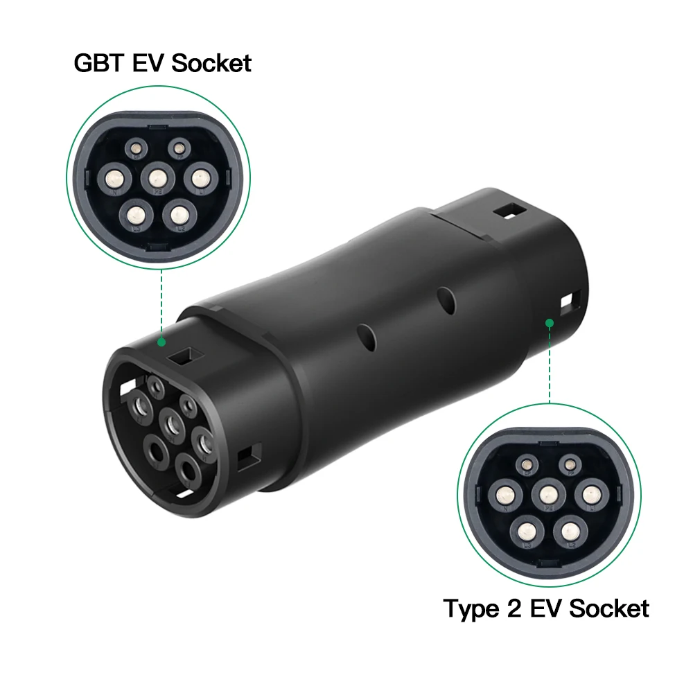 Chiefleed GBT To Type 2 IEC-62169 32A 7.2/22kw EV Charging Adaptor For EU Eletric Vehicle Conventor Hybrid Cars