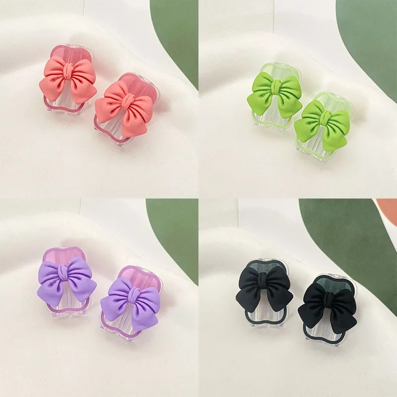 2pcs Cartoon Bow USB Charger Cable Protection Cover, Suitable for IPhone Headphone Cable Protection Winding Device