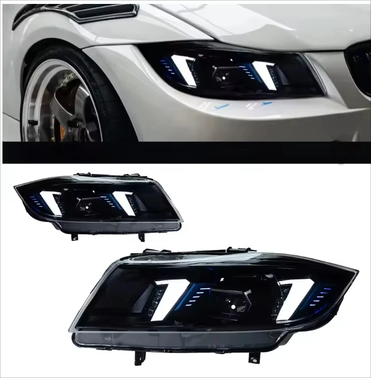 For BMW/2008 2007 2005 E90 Upgrade Halogen Xenon LED Automotive Headlights 2011 2010 Adaptive Sedan Headlight Assembly Set