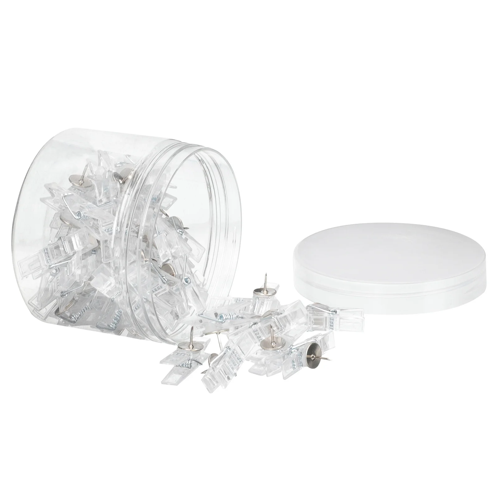 50 قطعة مشبك شفاف دبابيس ضغط الحديد البلاستيك قابلة لإعادة الاستخدام لا ثقب صور جدار ديكور المنزل مكتب منظم صغير متعدد الوظائف