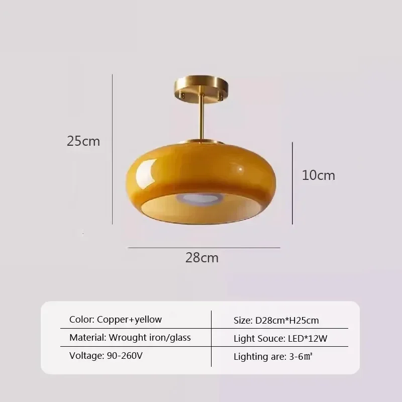 Bauhaus gele kroonluchters Mid Century messing glazen plafondlamp woonkamer slaapkamer eetkamer Franse gang balkon licht