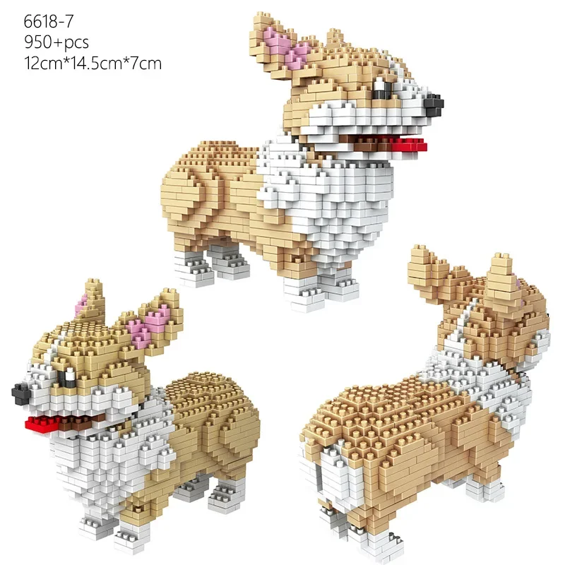 Golden Retriever Micro Mini Toy DIY-model Creatief bouwspel - Blokken met verzamelobject voor huisdieren, uniek cadeau-idee
