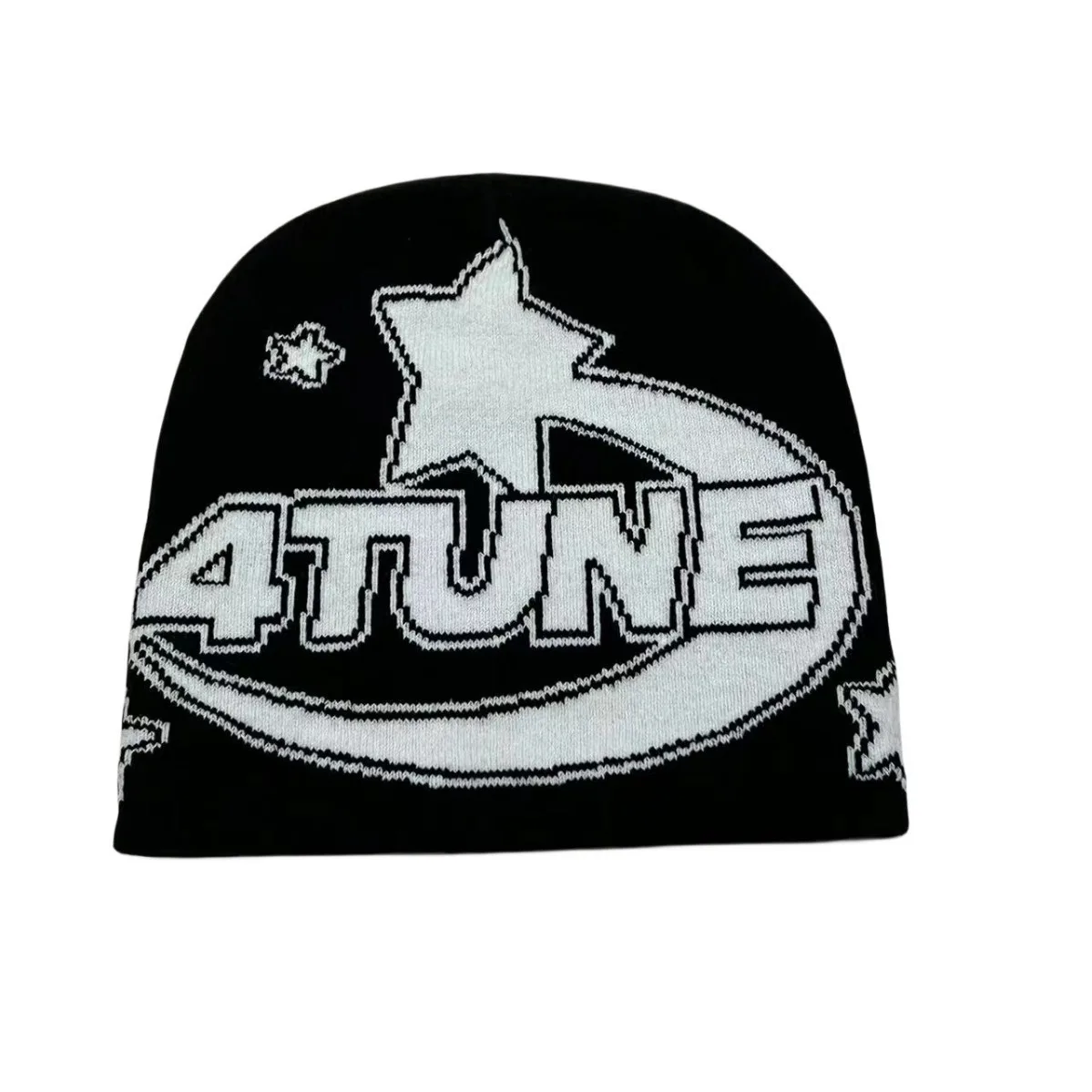 

American Streetwear Y2K Knitted Beanie Hat ex Warm Winter Hat with Letters Couple Matching Hat No Ear Flap