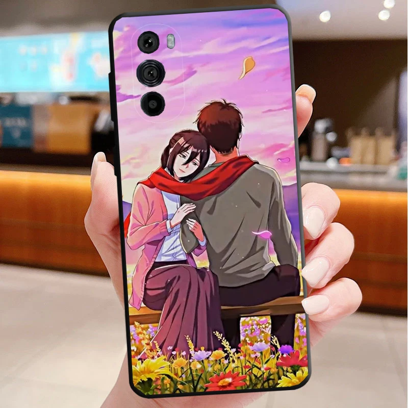 

Mikasa ackerman and eren yeager Case For Motorola Edge 50 40 Pro 60 50 40 30 Ultra Neo Fusion Moto G Play G Stylus G Power G