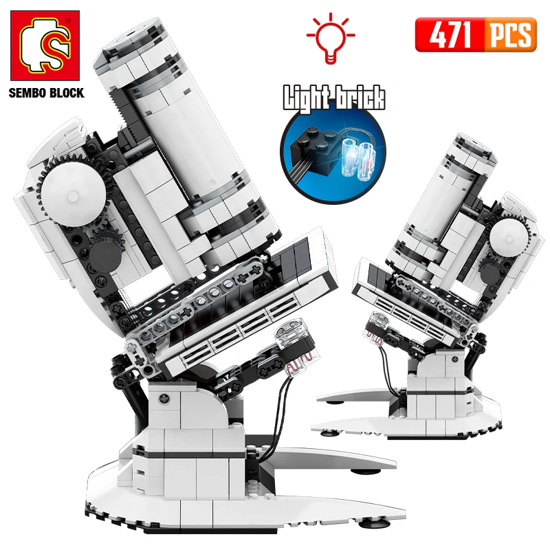 

SEMBO BLOCK 471PCS City Microscope Building Blocks USB Lighting Bricks Science Educational Toy for Children Boys Gifts