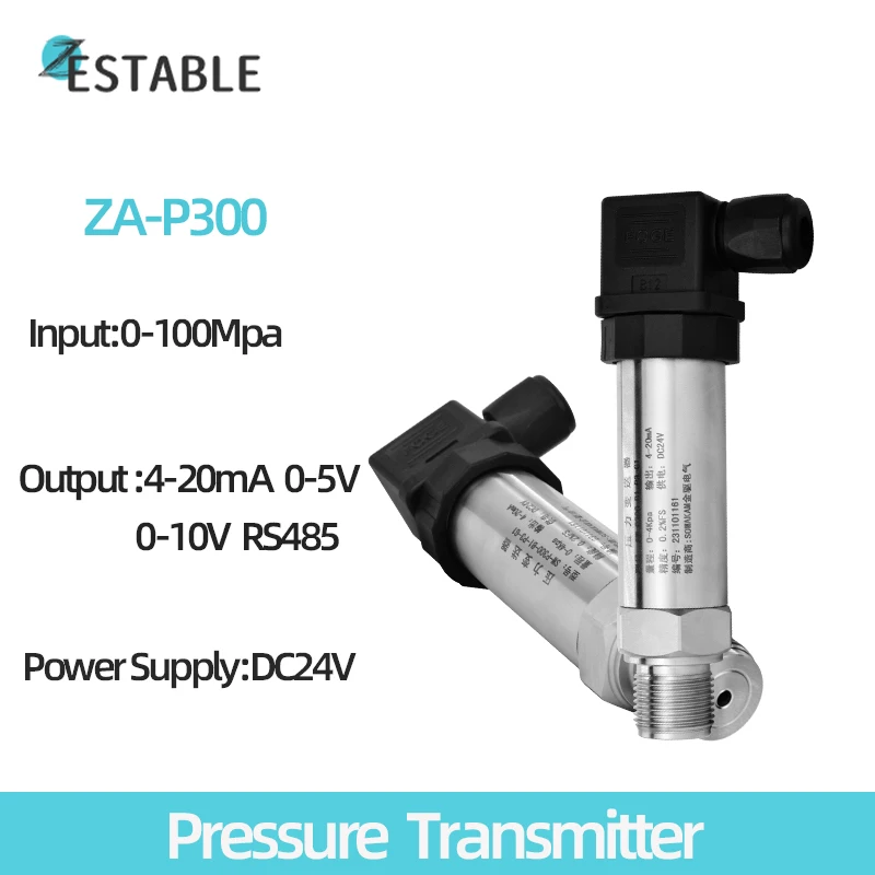 Pressure Transmitters 0-100Mpa Oil Water Gas Liquid ZA-P300 Pressure Transducer 4-20mA 0-10V Output G1/4