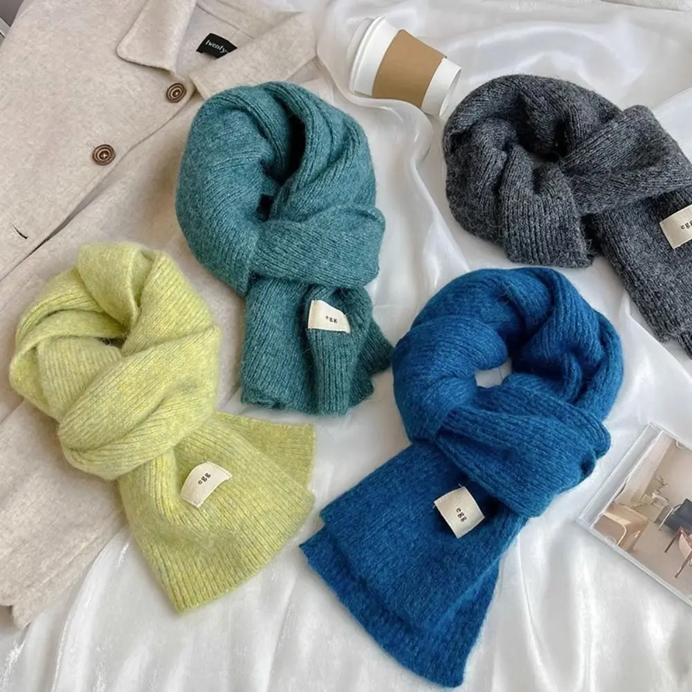 Thicken Plush Mohair Long Shawl Knitting Wool Scarves Winter Scarves Korean Style Scarves Shawl Cape Wraps Girl