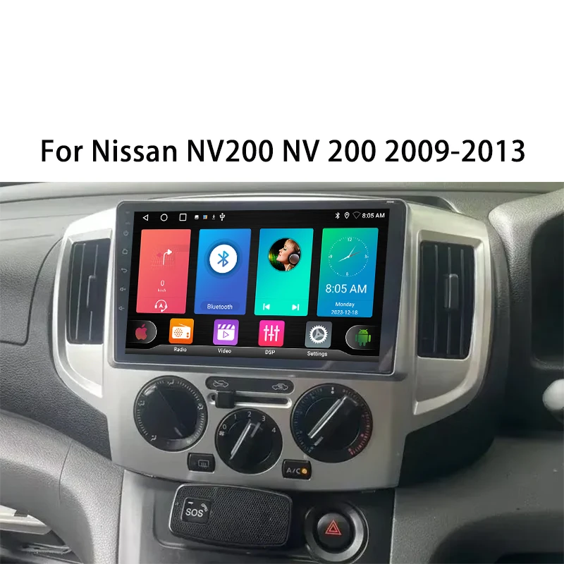Android 15 Autoradio Voor Nissan NV200 NV200 2009-2013 GPS Navigatie Android Auto Carplay Wifi Video Stereo scherm Cam Geen 2din - afbeelding 2