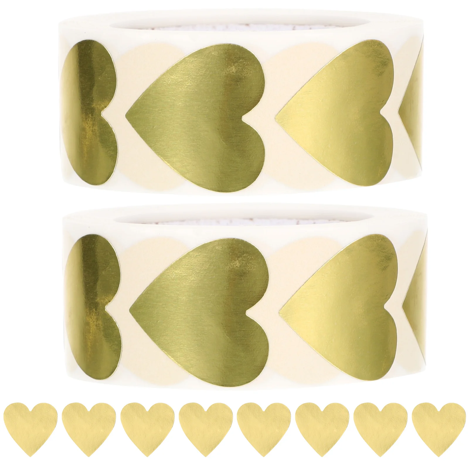 2 Rolls Heart Seal Sticker Scratch Envelope Stickers Round Labels Wedding Water Proof