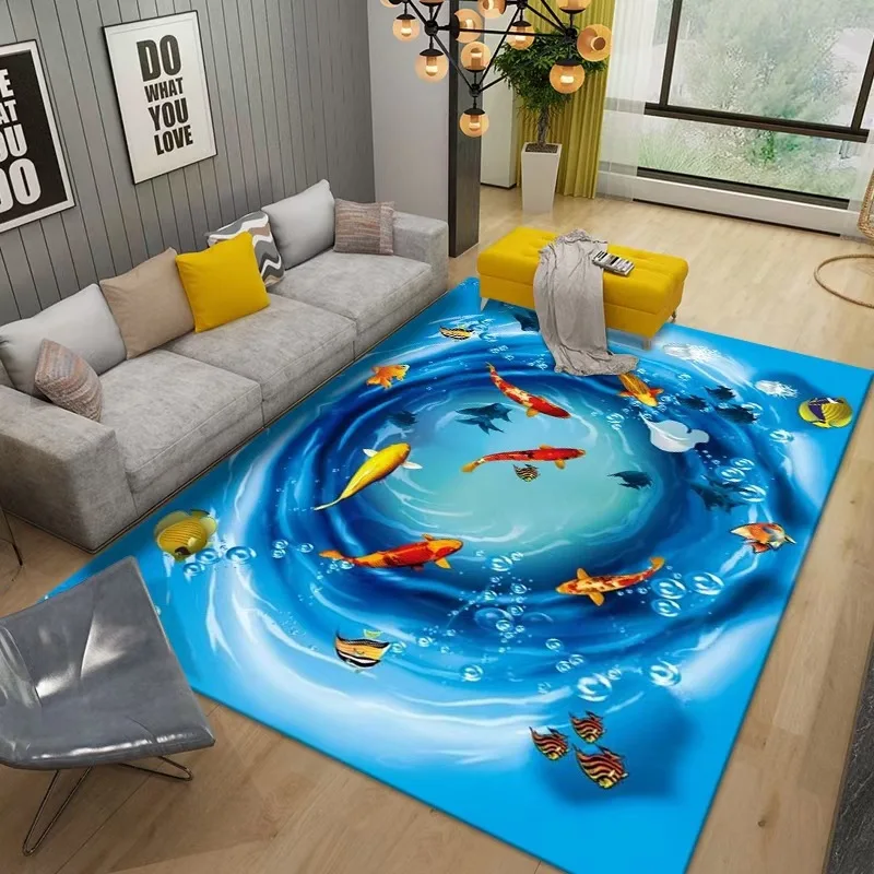 

Underwater World Vortex Rug Entrance Doormat Floor Carpet Bedroom Absorbent Anti-slip Bathroom Kitchen Area Rugs Home Decorative