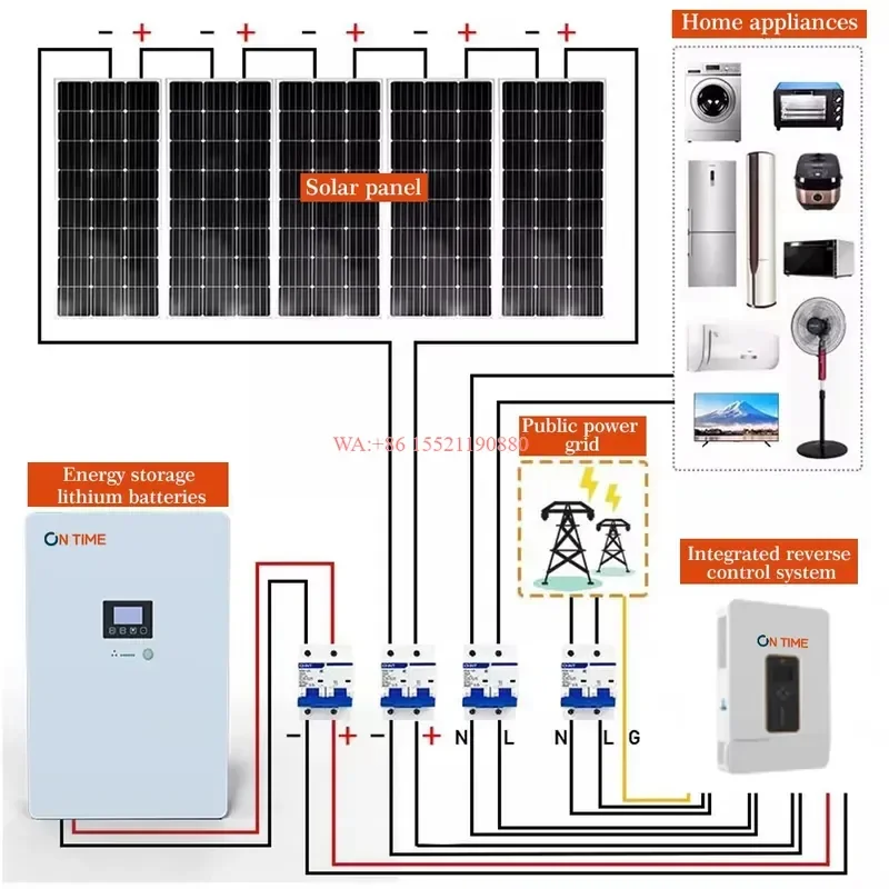 WMWMNU Complete Solar Panel Kit 5KW 10KW 15KW 20KW 30KW 50KW On Off Grid Lithium Battery Solar System