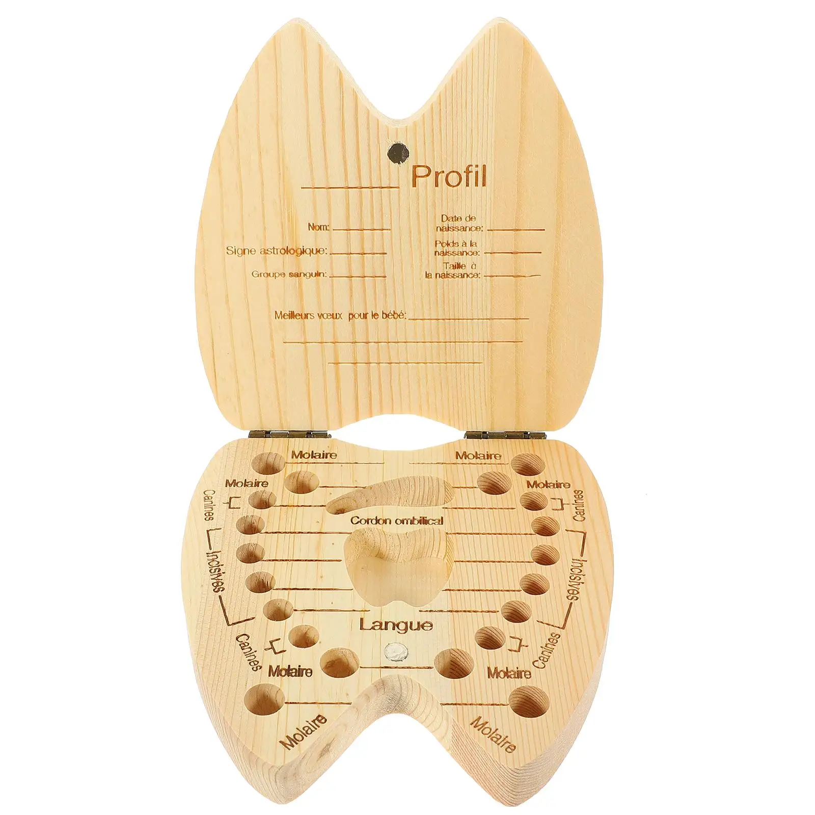 Deciduous Teeth Preservation Box Tooth Holder First Solid Wood Baby Keepsake Child