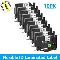 3-20PK Label Tape Compatible for Brother TZ TZe-FX231 Extra Flexible Tape Black on White 12mm Ribbon for P-Touch PT-H110 Printer