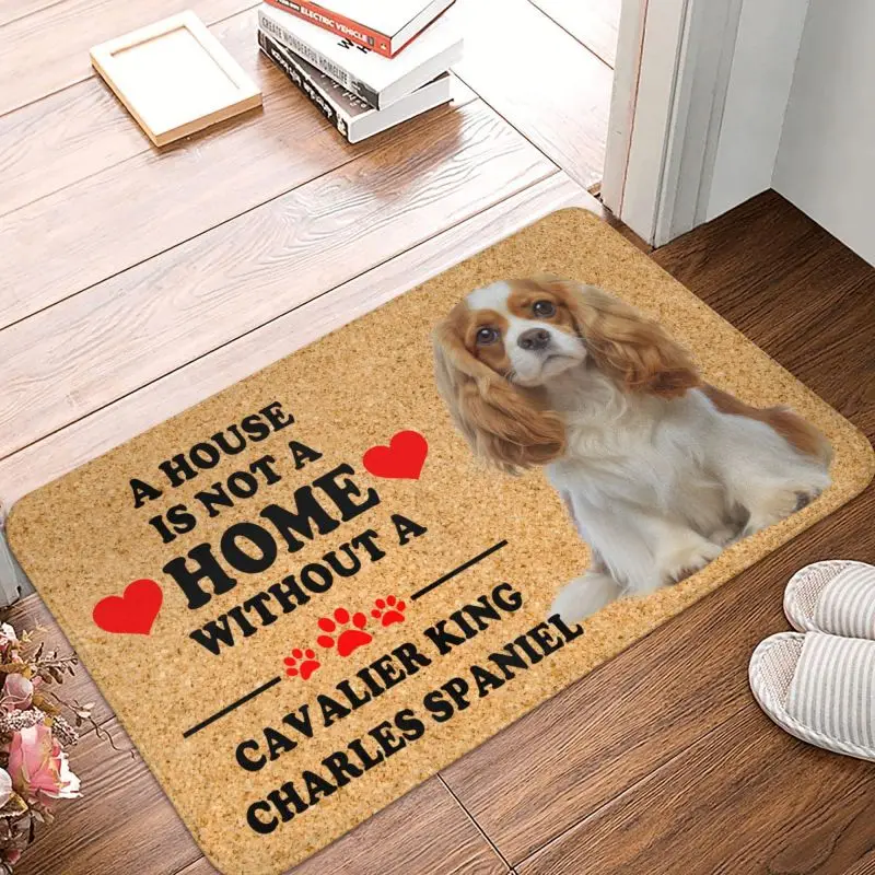 Custom Cavalier King Charles Spaniel Front Door Mat Anti-Slip Indoor Waterproof Doormat Floor Bath Entrance Rug Carpet