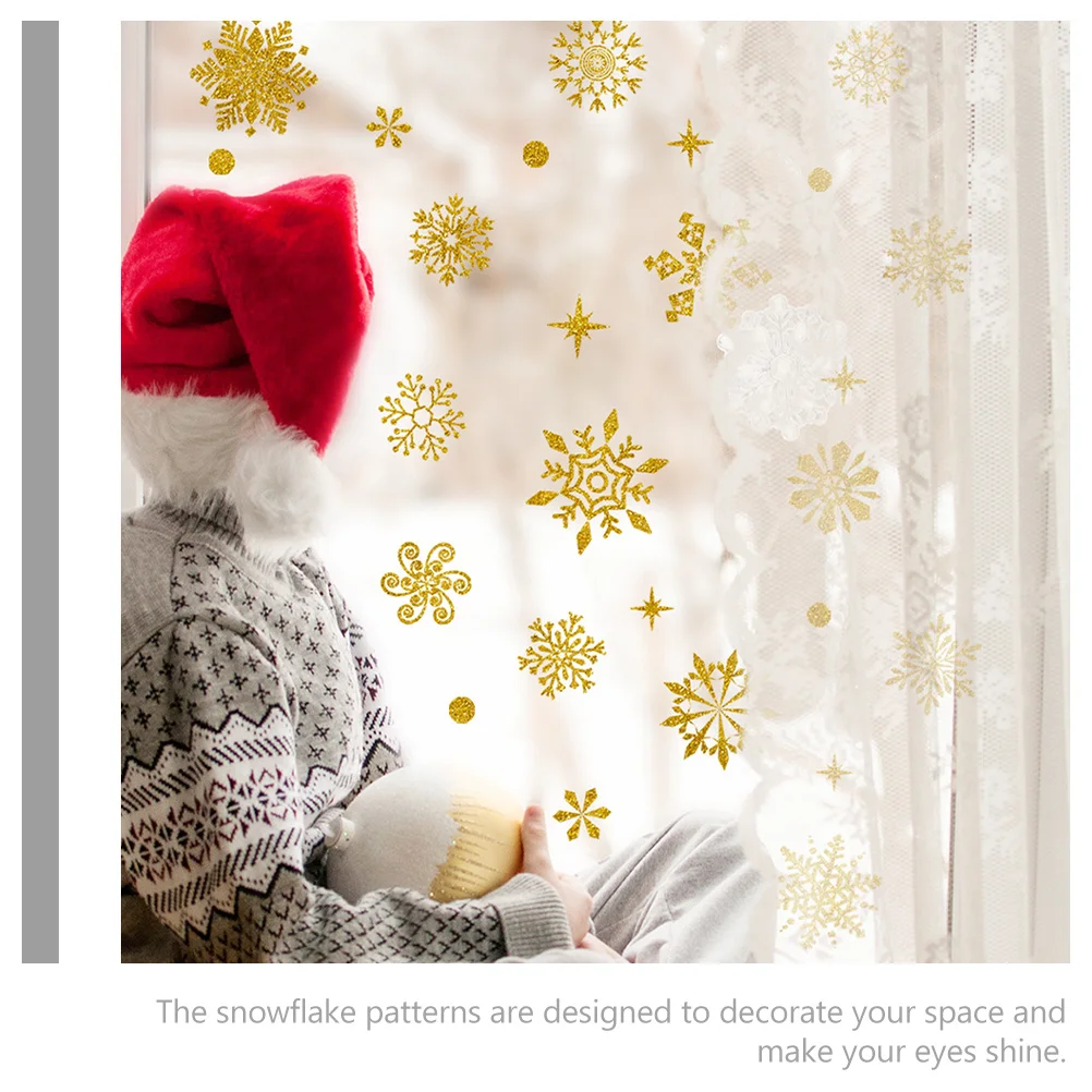 

6 Sheets Snowflake Window Decal Static Cling PVC Film for Bedroom Living Room Room Glass Window DIY Decoration