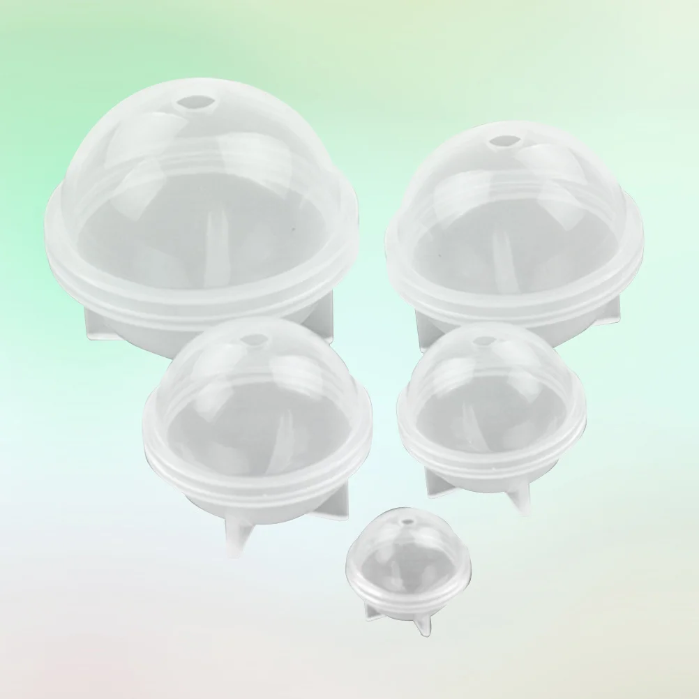 

5pcs Silicone Mold Round Shape 2Cm 3Cm 4Cm 5Cm 6Cm High Mirror Surface Hemisphere For Jewelry Craft Baking Ice Cube Dried Flower