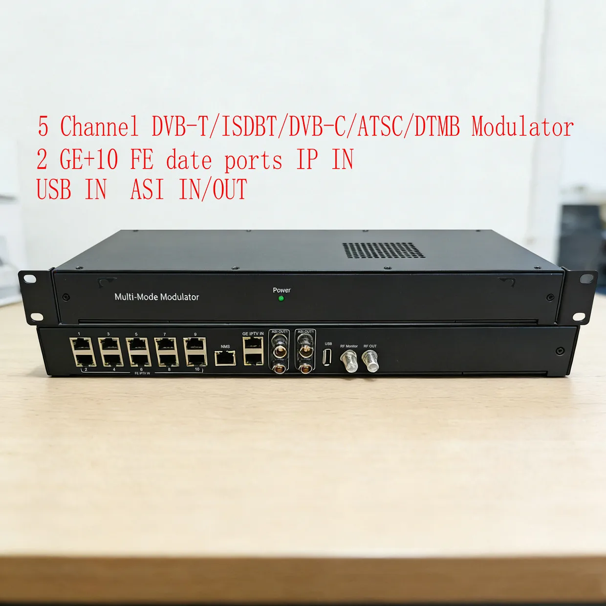 4 5 8 12 Kanaals IP naar DVB-T DVB-C ISDBT ATSC Digitale TV RF Modulator Kabel Front-End Apparatuur USB naar RF IP naar RF