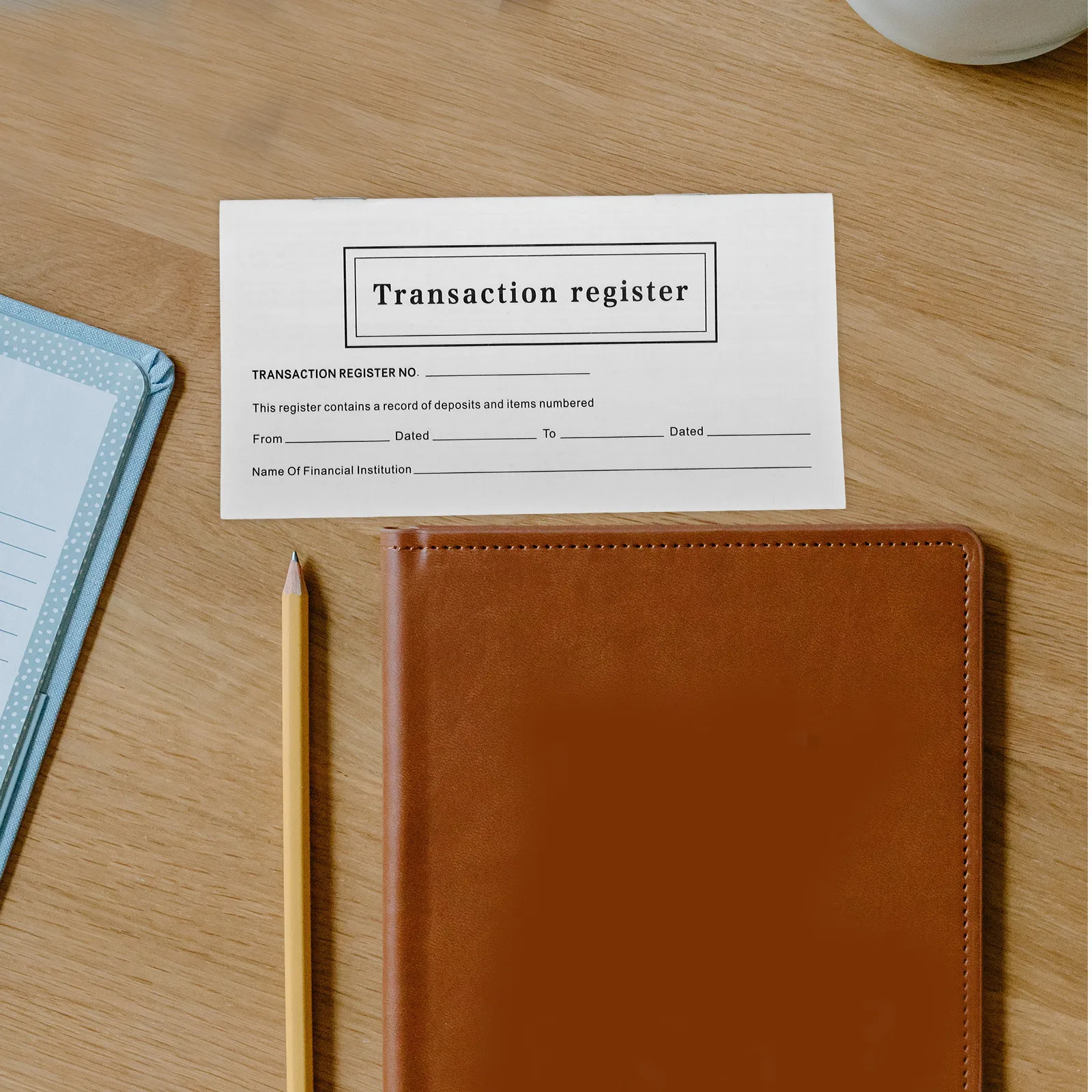Enregistrement de contrôle, traceur d'équilibre, carnet de notes de Transaction pour la gestion des chéquiers, outil de maintien des enregistrements financiers