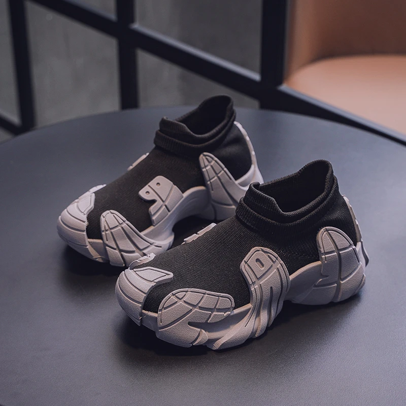 Spring Children Shoes Fly Weave Socks Shoes Sneakers Breathable Sports Shoes for Boys Slip on Soft Bottom Anti Slip Casual Shoe