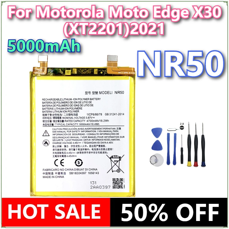 

Brand New NR50 5000mAh Mobile Phone Battery NR50 For Motorola Moto Edge X30(XT2201)2021 Phone Batteries+Tools