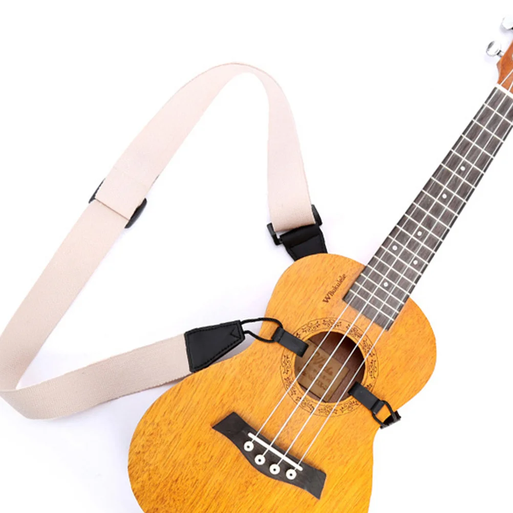 

Hanging Buckle Ukulele Strap Simple Color Stylish Durable Lightweight Cotton Instrument Accessory For Guitar Electric Guitar