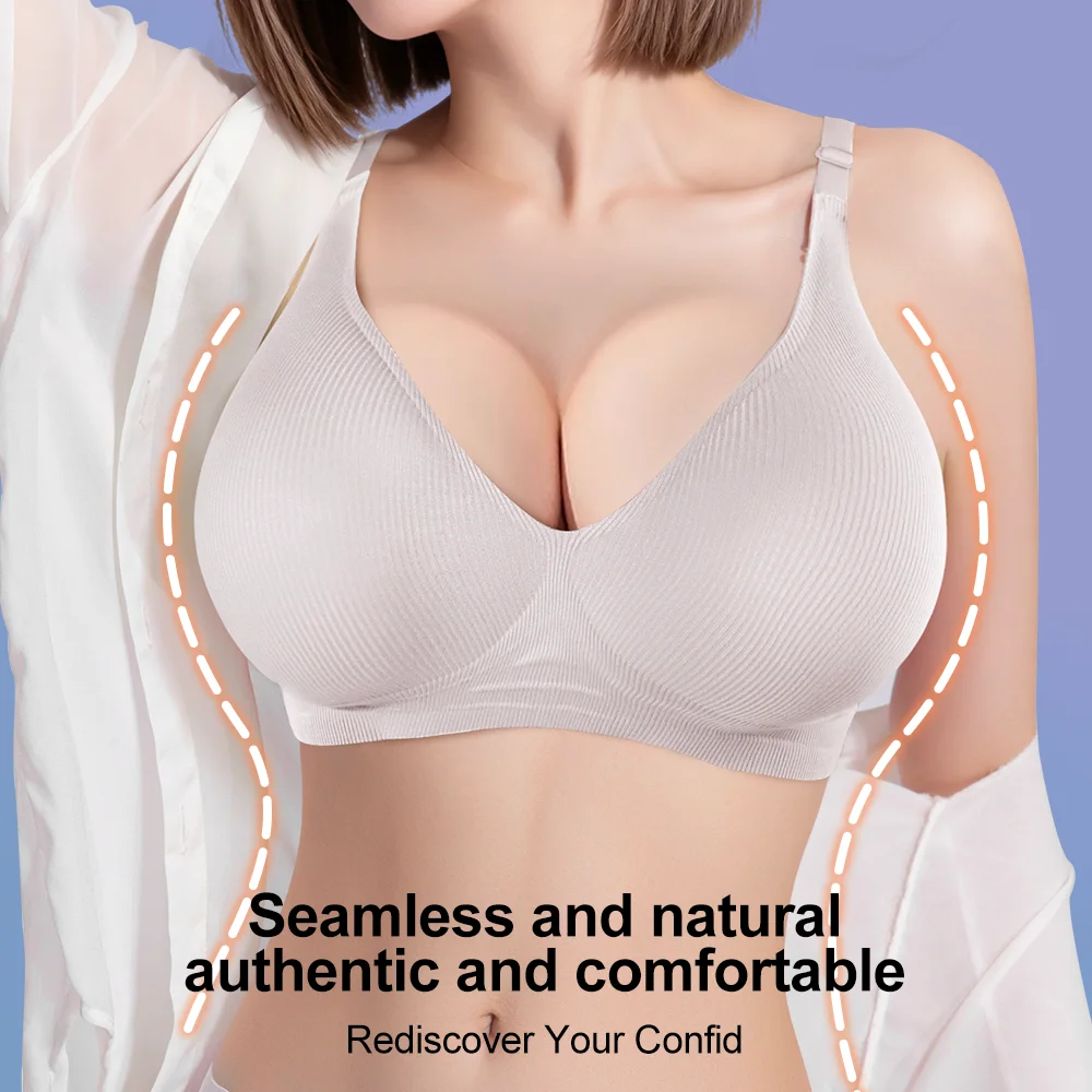 女性用シリコン製偽乳房フォーム下着、2-in-1偽乳ブラ付き - Push Up Bra Silicone のレビューと価格