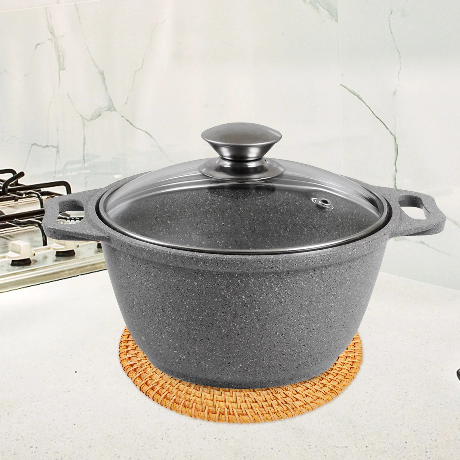 

4pcs Heat Resistant Rattan Placemats Woven Trivets For Hot Dishes Kitchen Countertop Protection Dining Table Decor Drink