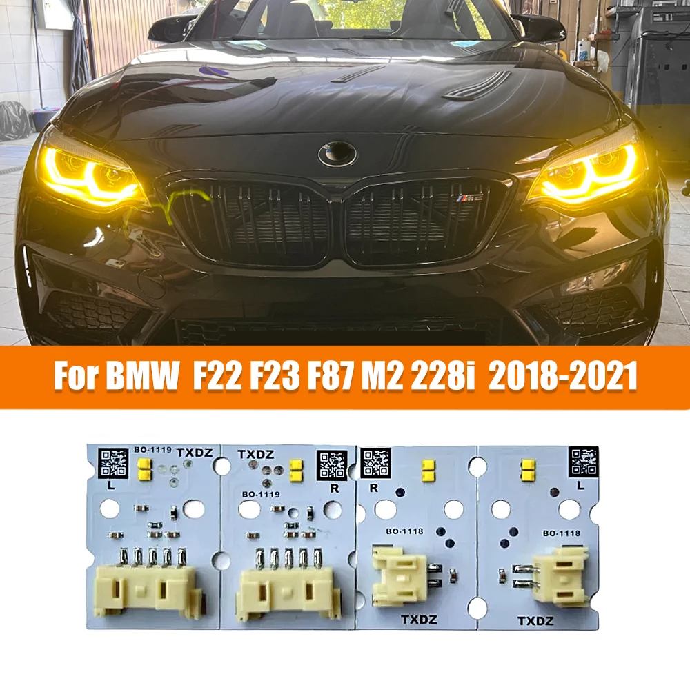 Angel Eye Yellow DRL LED Boards For 2018-2021 BMW F22 F23 F87 M2 228i 230i M240i  for LED Headlight Daytime Running Light