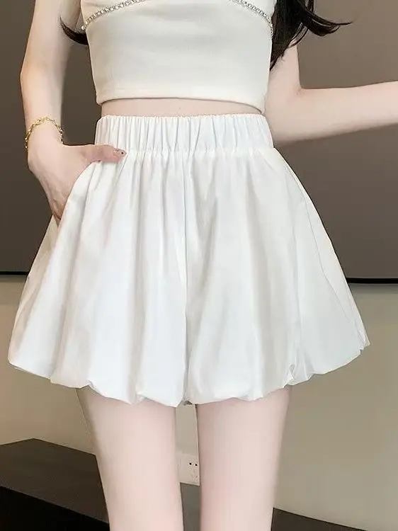 Black Puffy Flower Skirt Half-length Women's Fashionable Youthful High-waist Slimming Sweet Japanese Style Elastic Waist