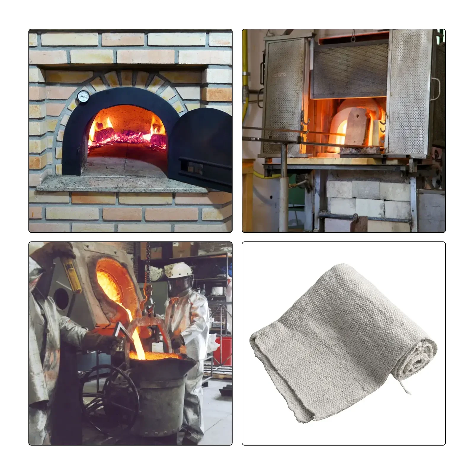 High Temperature Resistant Fireproof Cloth 2mm Thick Ceramic Fiber Blanket for Furnace Doors and Labor Protection