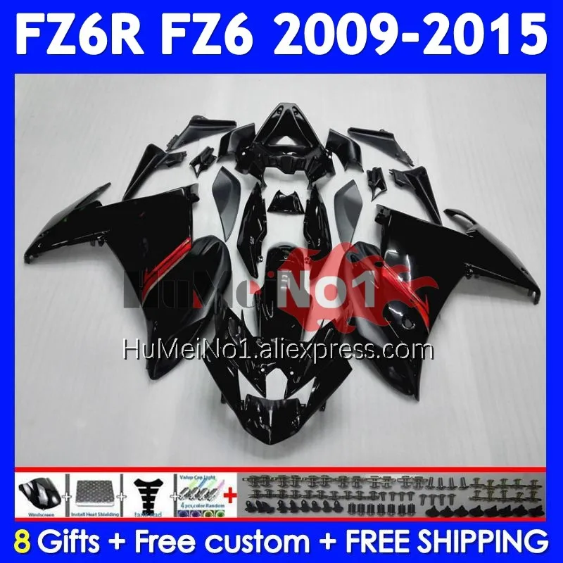 Body For YAMAHA FZ 6R FZ-6R FZ6 FZ6N 372No.1 Glossy black FZ6R 09 10 11 12 13 14 15 2009 2010 2011 2012 2013 2014 2015 Fairing